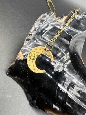 Stamped Moon Pendants