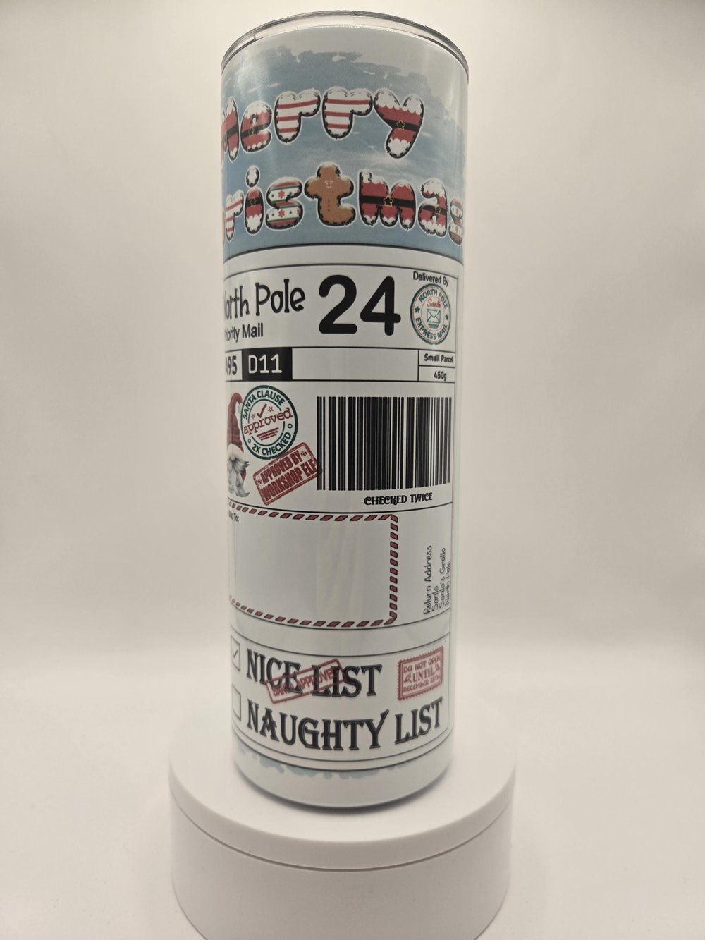 Image of Merry Christmas Monster | Cute Holiday Creature 20oz Skinny Tumbler