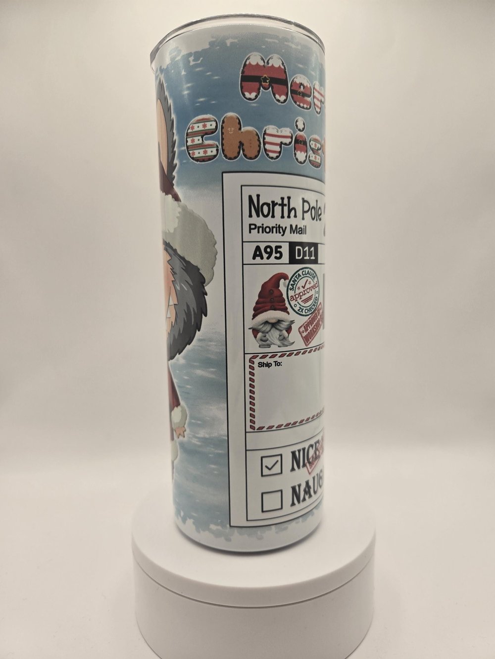 Image of Merry Christmas Monster | Cute Holiday Creature 20oz Skinny Tumbler