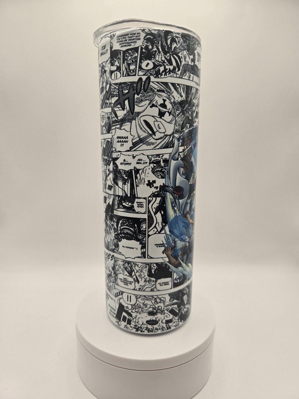 Image of 20oz Manga-Style Pirate Warrior Tumbler – Bold Comic Panel Design