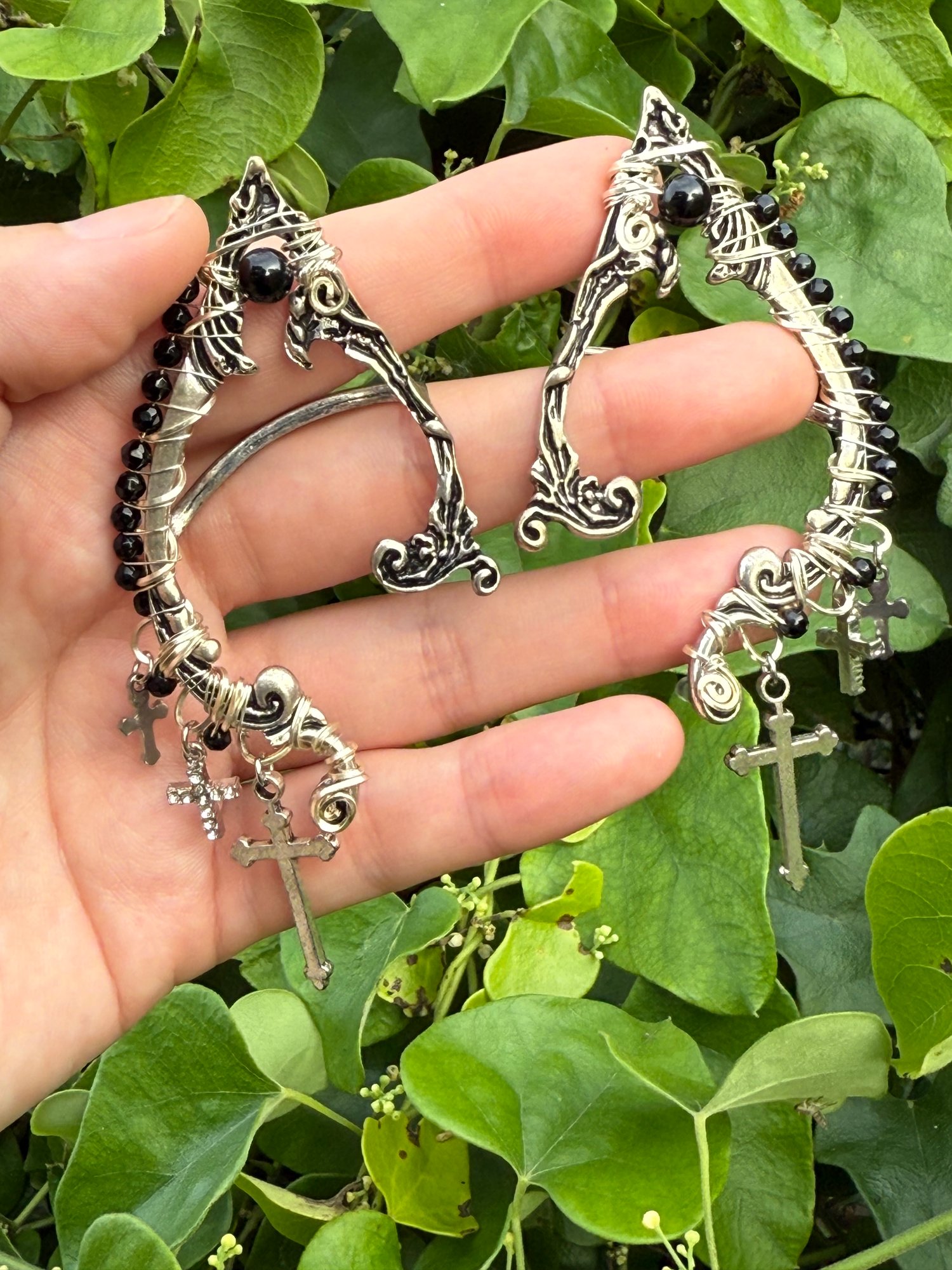 Onyx Elf Earcuff Earrings