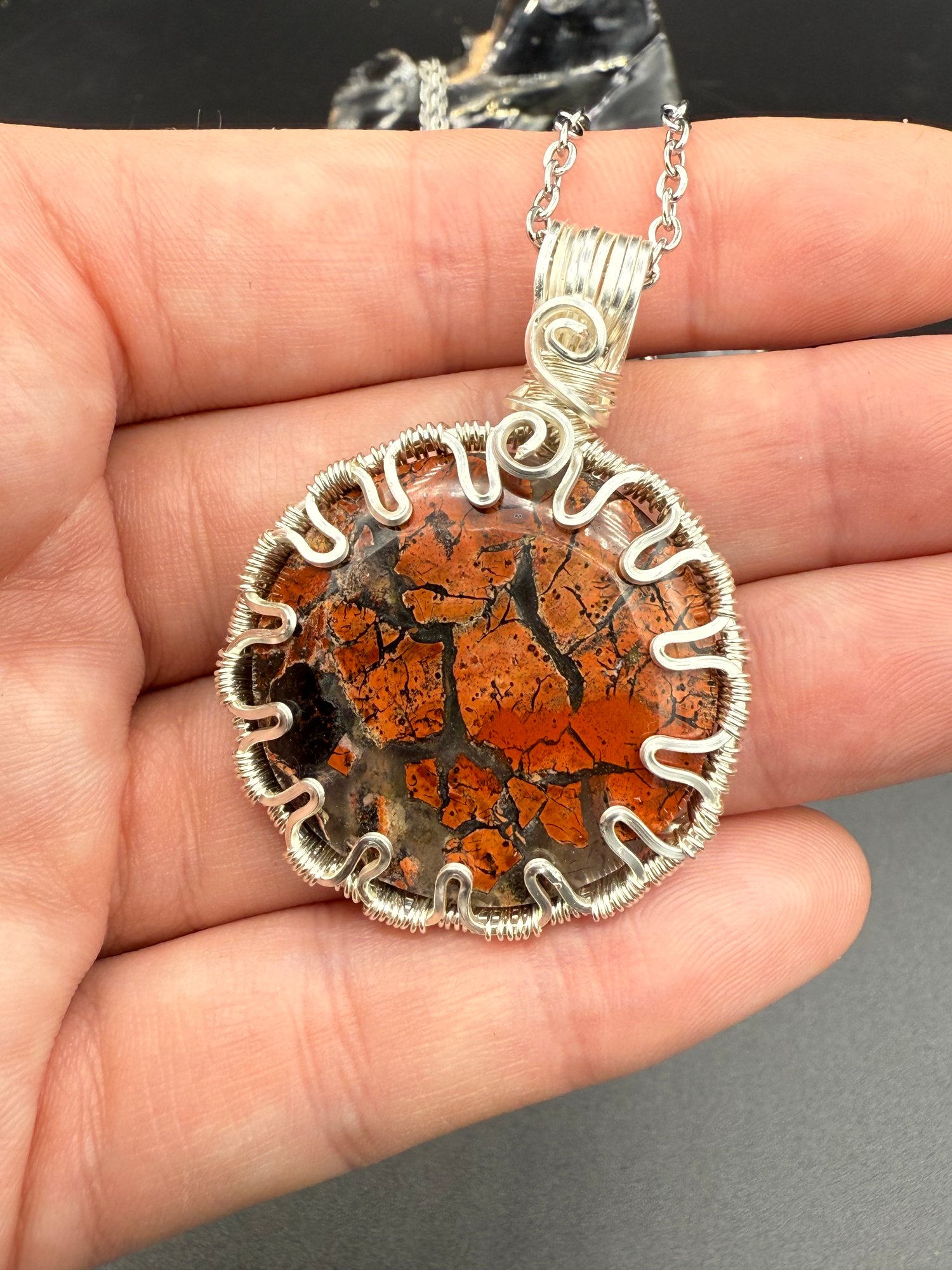 Brecciated Red Jasper Pendant