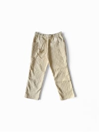 Image 1 of Pantalon crème en coton côtelé à motif 