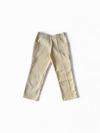 Image 2 of Pantalon crème en coton côtelé à motif 