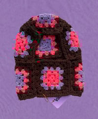Image 1 of Brown Granny Square balaclava
