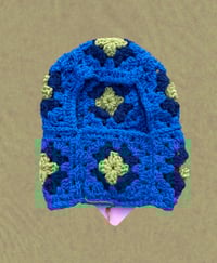 Image 1 of Kids Blue Granny Square balaclava