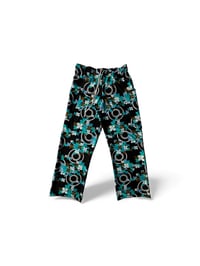 Image 1 of Pantalon noir à motif turquoise-brun-blanc
