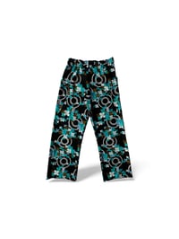 Image 2 of Pantalon noir à motif turquoise-brun-blanc