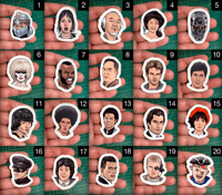 Image 1 of (41) Retro Character Head Stickers  •  Kiss Cut  •  3 Sizes