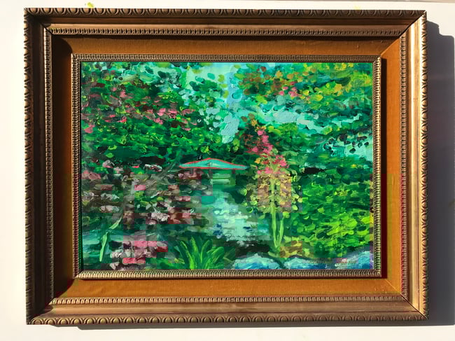 The japanese garden, wood frame