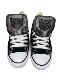 CONCRETE GREY LEATHER SHIELD CHUCKS 