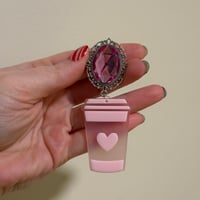 Pink Gem Coffee Dangles (sizes 5/8-1”)