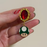 Red Gem Mushroom Dangles (sizes 2g-5/8)