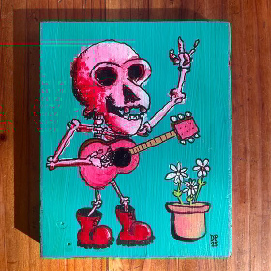 Image of Skeleton Strummer w/Flower Pot
