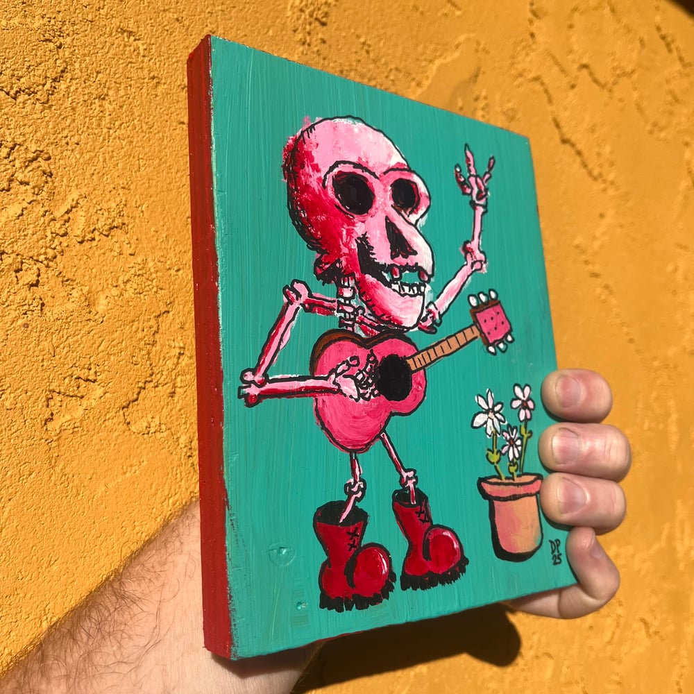 Image of Skeleton Strummer w/Flower Pot