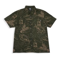 Image 1 of ISLAND ESSENTIALS BUTTON UP OLIVE