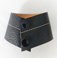 Image 1 of MISS MISERY upcycled black faux leather pointy bracelet