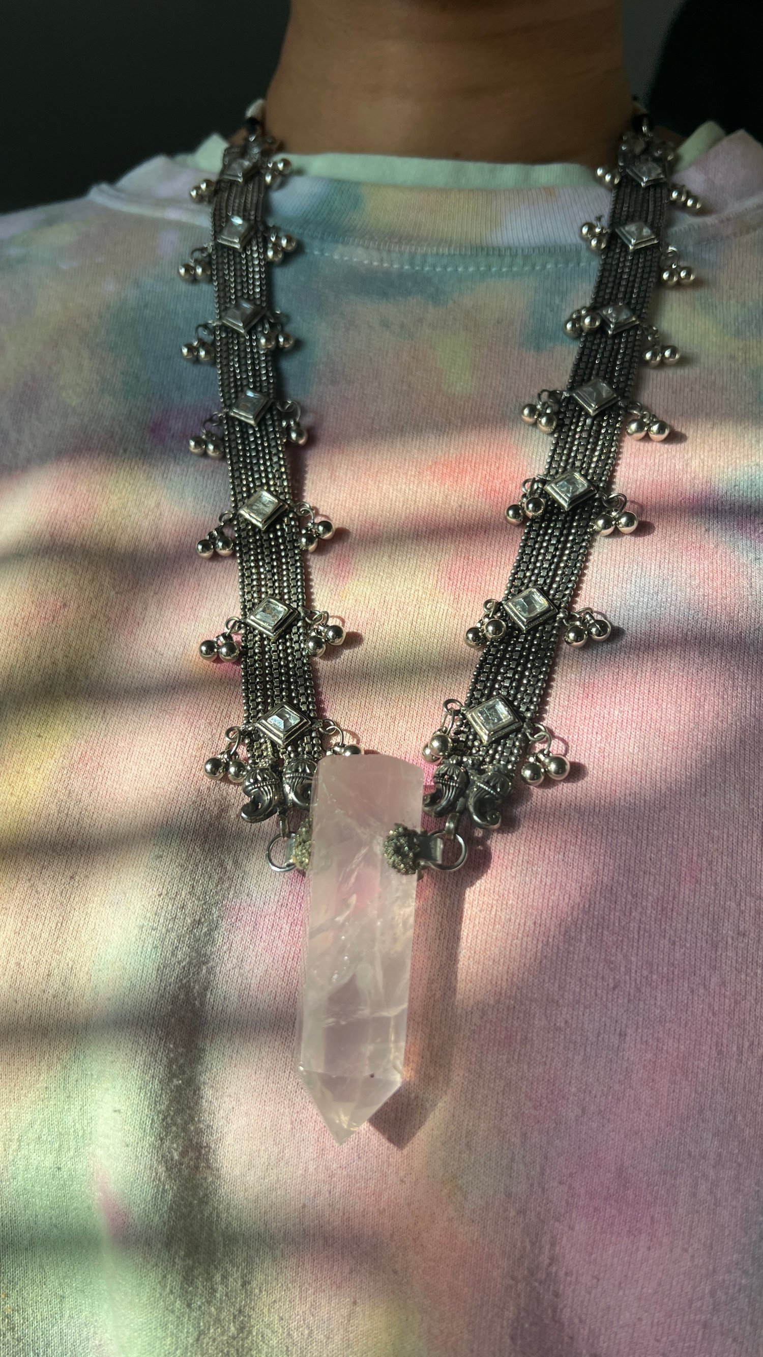 Image of SURAH • Rose Quartz Indian Festival Necklace