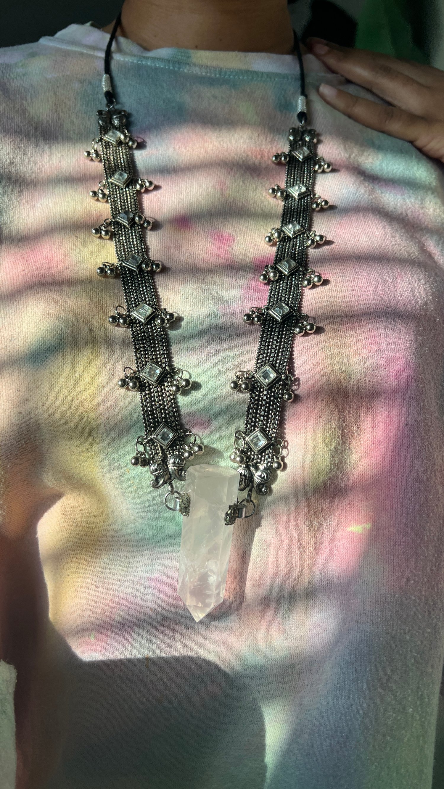 Image of SURAH • Rose Quartz Indian Festival Necklace