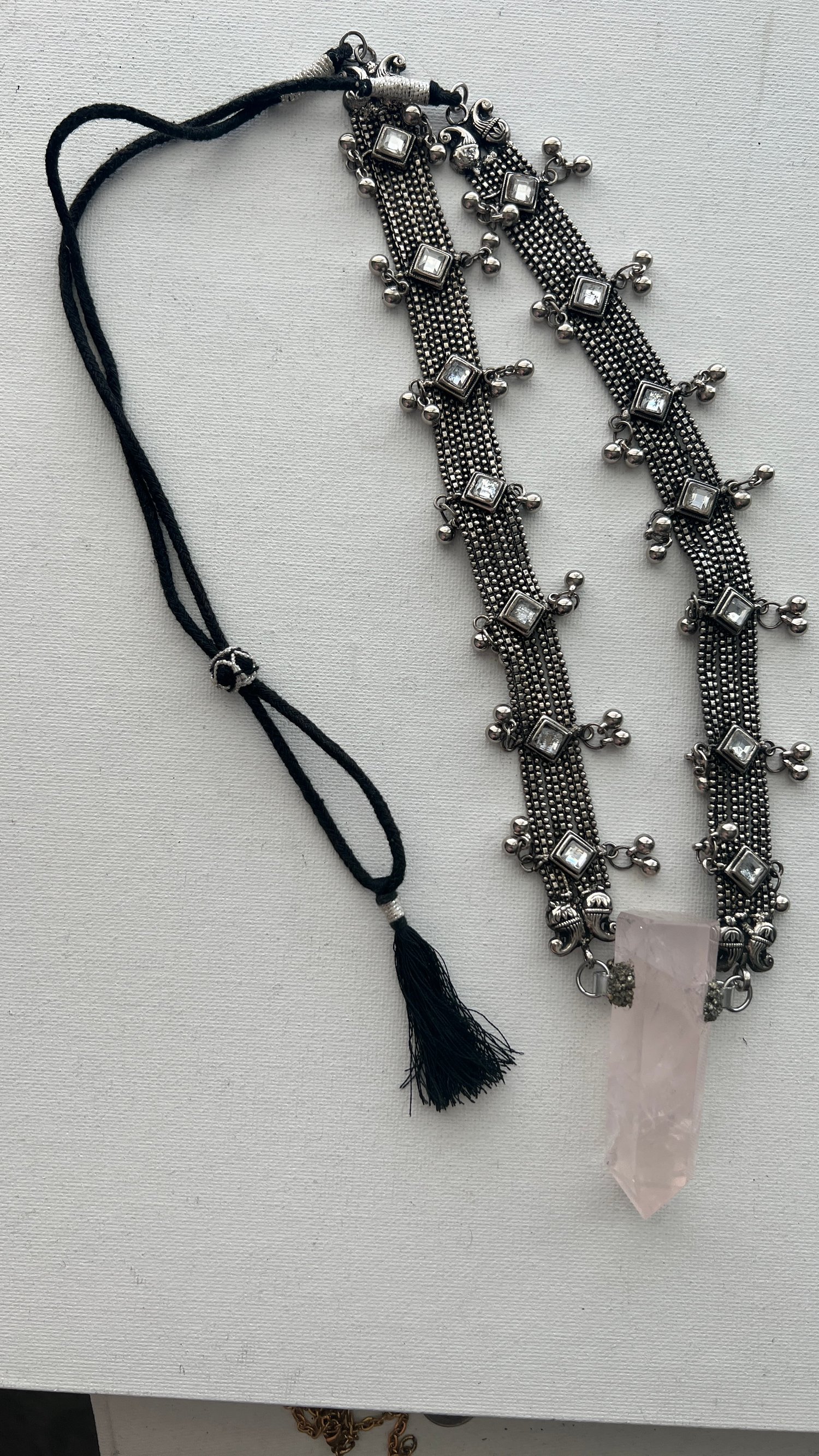 Image of SURAH • Rose Quartz Indian Festival Necklace