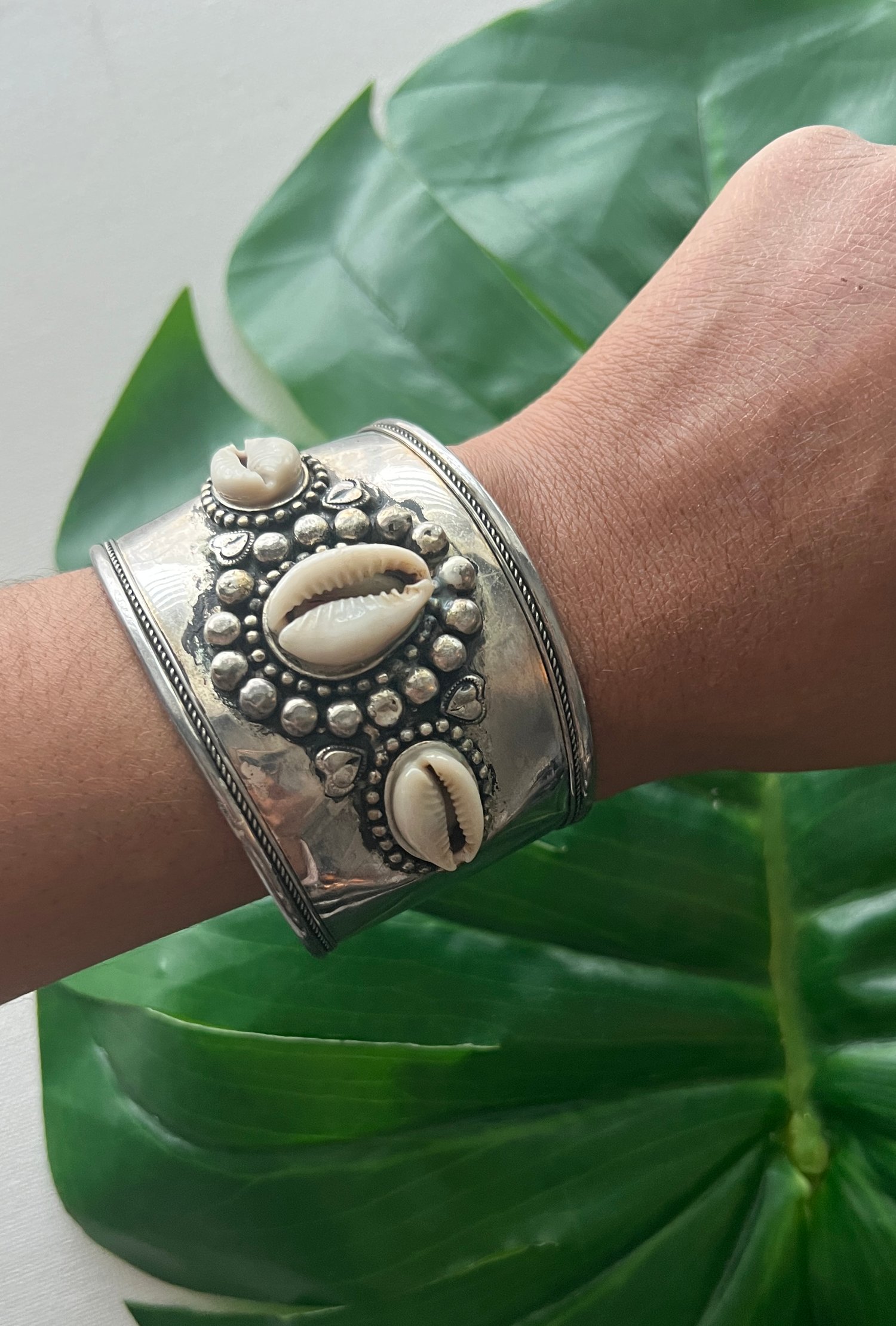 Image of  GENEVA • Cowrie Shell Bangle Bracelet