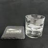 Laser-Engraved MELB Masters 10oz Whiskey Glass with Matching Engraved Slate Coaster