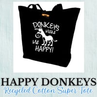 Image 1 of Happy Donkeys - Recycled Cotton Super Tote