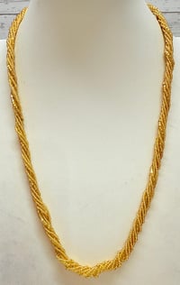 Image 1 of NWOT Italian Murano Glass Gold Tone Beaded Chain Necklace