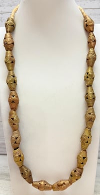 Image 1 of Vintage 1970s Cameroon African Brass Filagree Beads Necklace