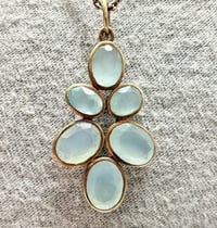 Image 1 of Vintage 1990s 925 with Bronze Overlay &amp; Chalcedony Stone Pendant