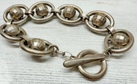 Image 2 of Vintage 1980s Italian 925 Silver Spinning Disco Ball Link Bracelet