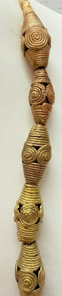 Image 2 of Vintage 1970s Cameroon African Brass Filagree Beads Necklace