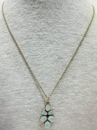 Image 2 of Vintage 1990s 925 with Bronze Overlay &amp; Chalcedony Stone Pendant