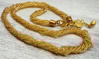 Image 2 of NWOT Italian Murano Glass Gold Tone Beaded Chain Necklace