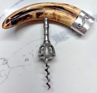 Image 2 of Antique 19th Century Boars Tooth &amp; Sterling Silver Corkscrew