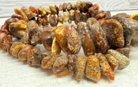 Image 2 of Antique 1910s Persian Trade Natural Raw Baltic Am ber Bead Necklace 166 Grams