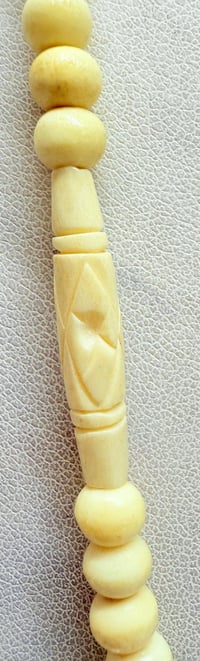 Image 3 of Vintage 1940s Carved Antler Necklace &amp; Pendant Roosters Birds
