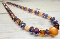 Image 3 of TamiLyn Original! Handmade Necklace Vintage 1920-40s Peach &amp; Purple Czech Glass