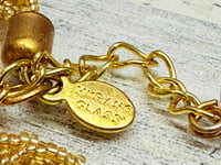 Image 3 of NWOT Italian Murano Glass Gold Tone Beaded Chain Necklace