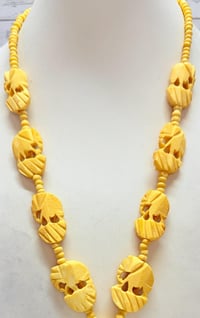 Image 3 of Vintage 1930s Carved Antler Necklace &amp; Pendant Elephants