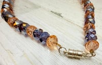 Image 4 of TamiLyn Original! Handmade Necklace Vintage 1920-40s Peach &amp; Purple Czech Glass