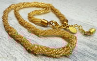 Image 4 of NWOT Italian Murano Glass Gold Tone Beaded Chain Necklace