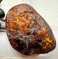 Image 5 of Vintage 1970s Mexican Am ber Inclusions Wood Bead Woven Adjustable Cord Necklace