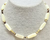 Image 1 of Antique 1920s Mother of Pearl &amp; Glass Bead Necklace