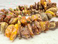 Image 5 of Antique 1910s Persian Trade Natural Raw Baltic Am ber Bead Necklace 202 Grams