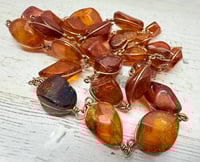 Image 5 of Vintage 1940s Baltic Am ber Inclusions Wire Wrap Cabochon Shape Neckalce