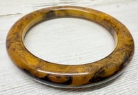 Image 1 of Vintage 1940s Caramel &amp; Brown Bakelite Bangle Bracelet