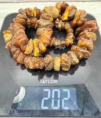 Image 6 of Antique 1910s Persian Trade Natural Raw Baltic Am ber Bead Necklace 202 Grams