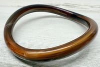 Image 1 of Vintage 1960s Marbled Chocolate Brown Free Form Lucite Bracelet