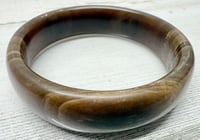 Image 1 of Vintage 1970s Natural Brown Agate Bangle Bracelet